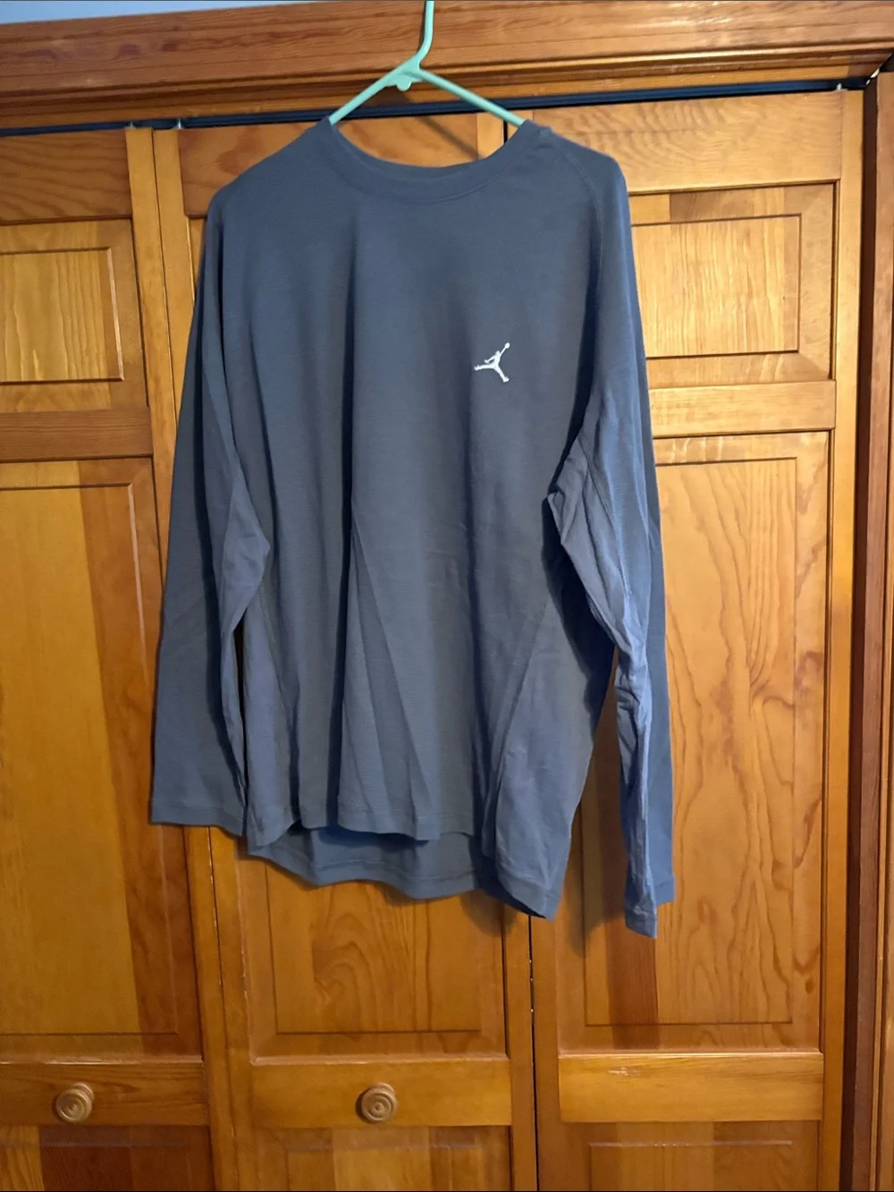 Jordan Long-Sleeve Crewneck Shirt - Slate Blue with White Logo